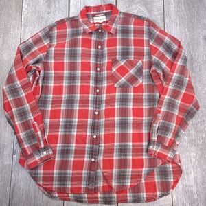 Denim & Supply Ralph Lauren Button Up Women XL Red Plaid Boyfriend Cotton Shirt
